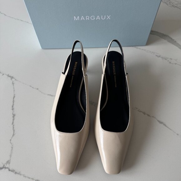 BRAND NEW Margaux The Sofia Sling - Ecru Crinkle Patent (39) - Picture 12 of 14